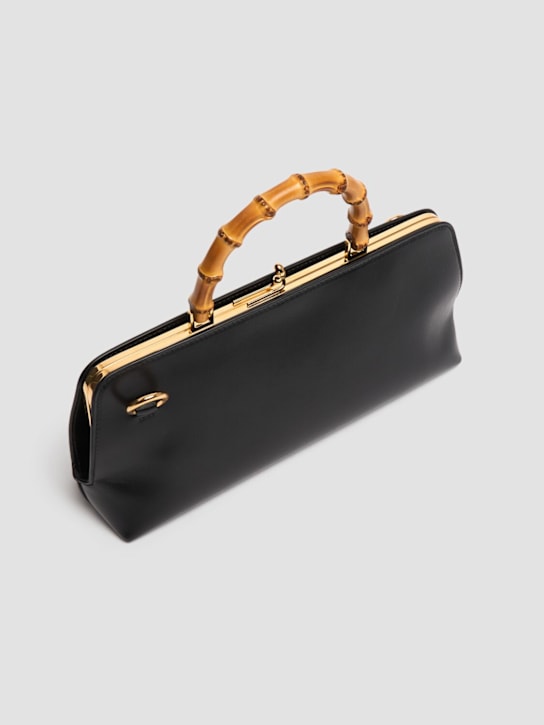 Jil Sander: Small Goji Bamboo palmellato leather bag - Black - women_5 | Luisa Via Roma