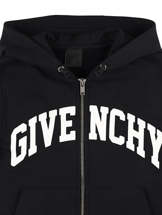Givenchy: Felpa in misto cotone con cappuccio - kids-girls_1 | Luisa Via Roma