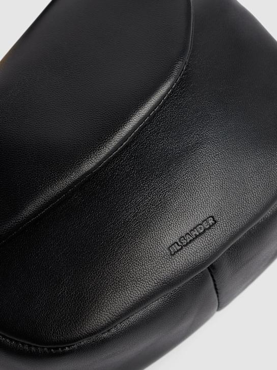 Jil Sander: Sphere soft leather pouch - Black - women_3 | Luisa Via Roma
