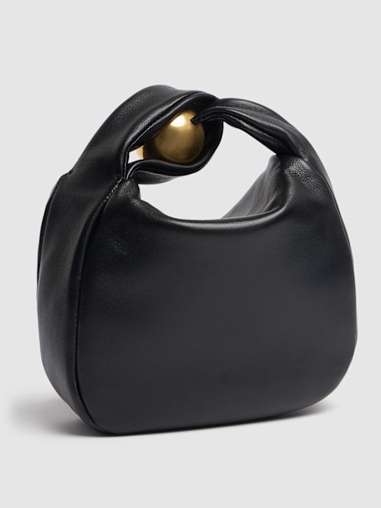 Jil Sander: Sphere soft leather pouch - Black - women_4 | Luisa Via Roma