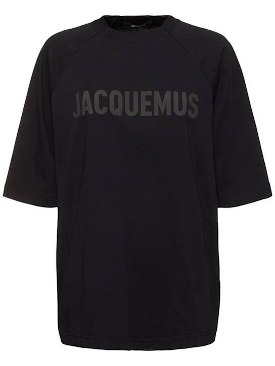 Jacquemus: Le t-shirt typo jacquemus logo t-shirt - women_0 | Luisa Via Roma
