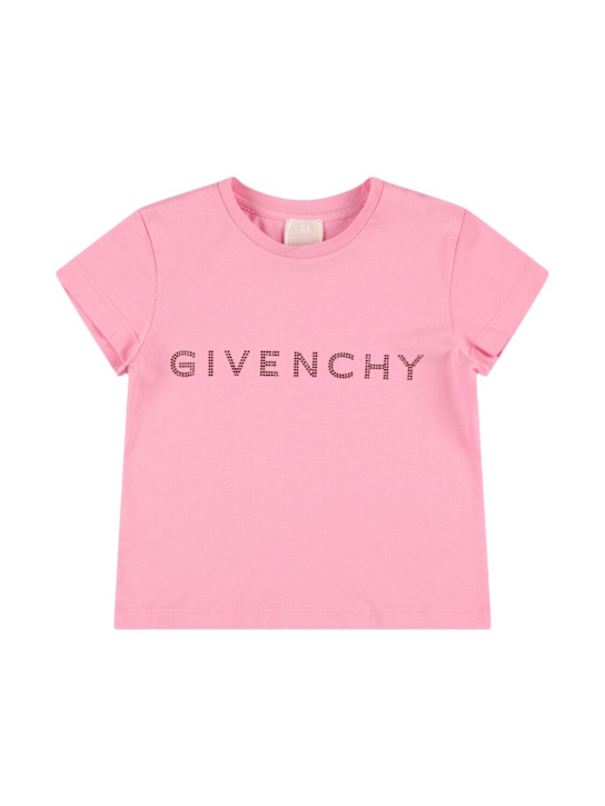 Givenchy: T-shirt in cotone con stampa - kids-girls_0 | Luisa Via Roma