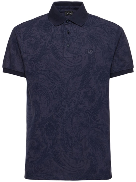 Etro: Roma paisley cotton polo - men_0 | Luisa Via Roma