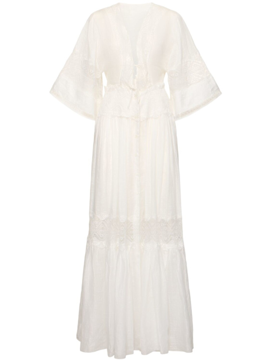 Ermanno Scervino: Embroidered silk caftan dress - women_0 | Luisa Via Roma