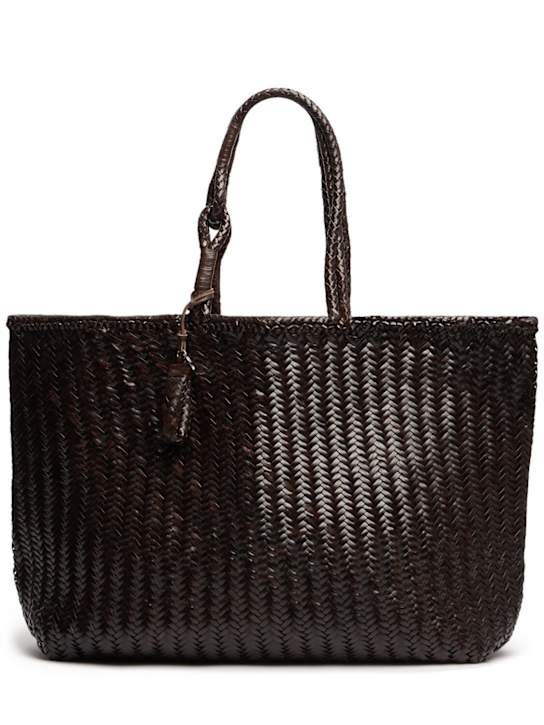 Lemaire: XL Chevron leather tote bag - men_0 | Luisa Via Roma