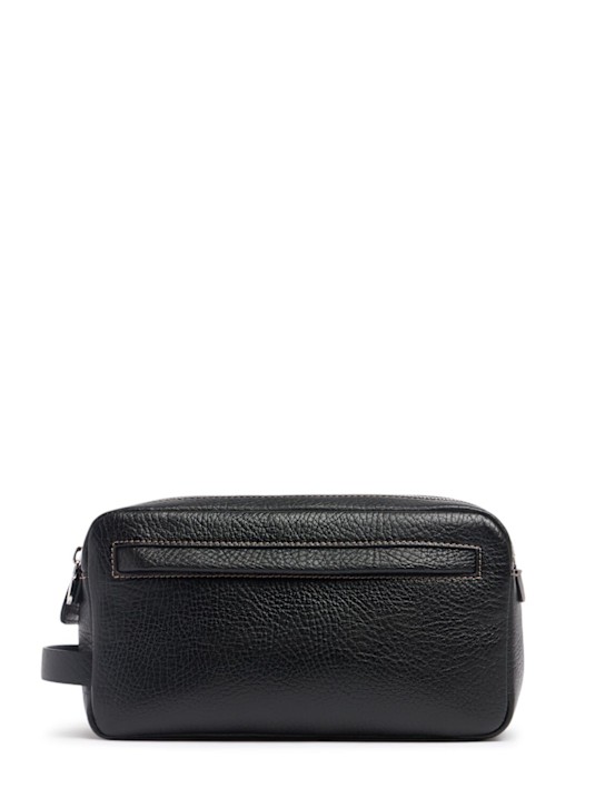 Brunello Cucinelli: Leather toiletry bag - men_0 | Luisa Via Roma