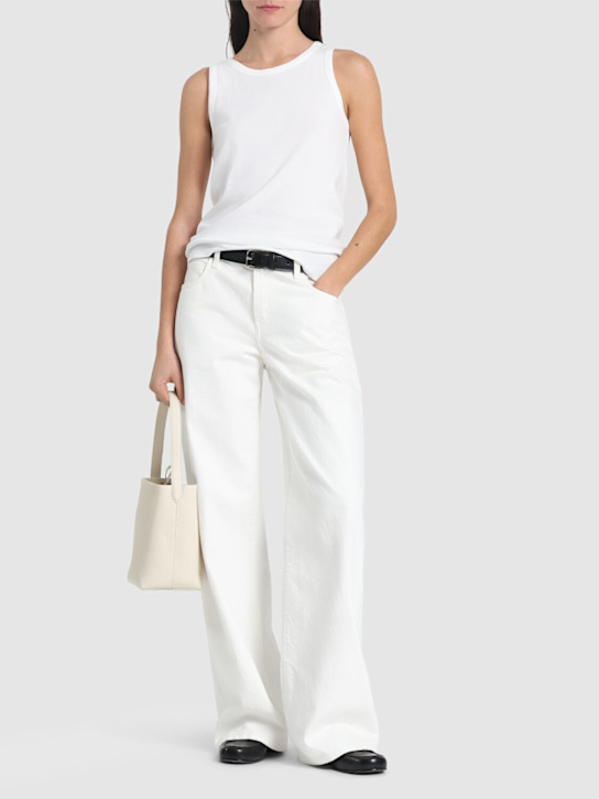 The Row: Frankie cotton jersey tank top - White - women_1 | Luisa Via Roma