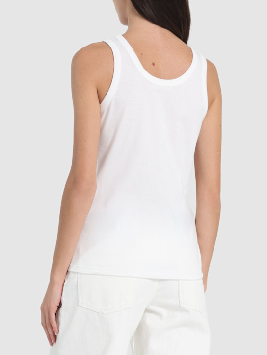 The Row: Frankie cotton jersey tank top - White - women_2 | Luisa Via Roma