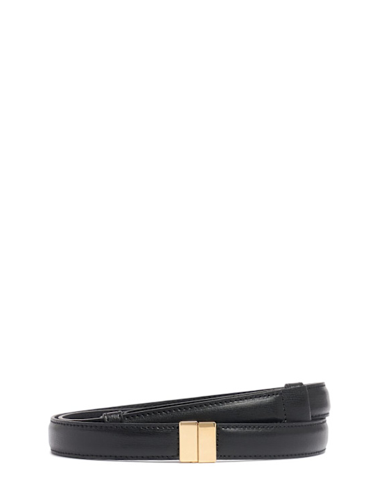 Toteme: Slide clasp leather belt - Black - women_0 | Luisa Via Roma