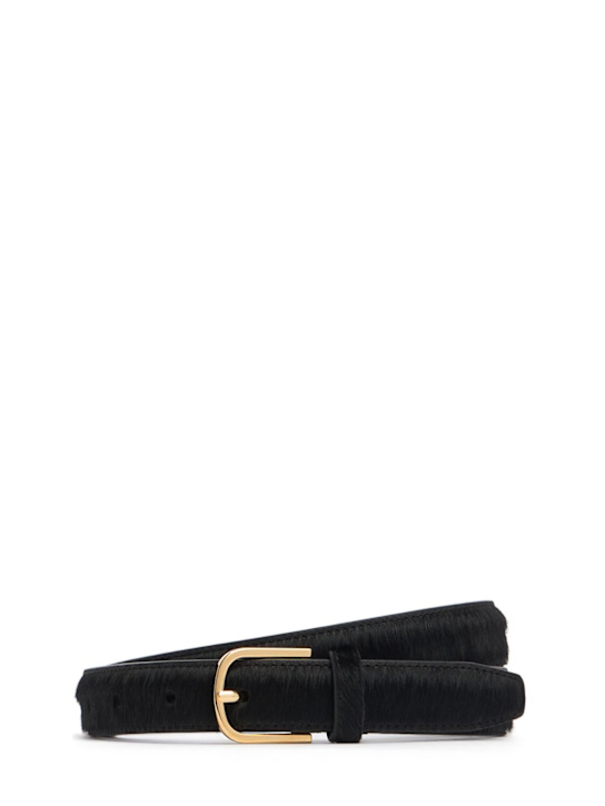 Toteme: Pony hair belt - Black - women_0 | Luisa Via Roma