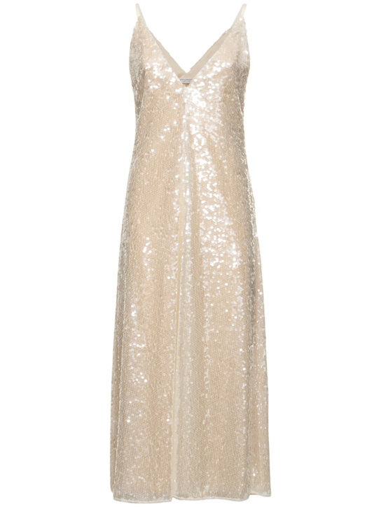 Sequined v neck long dress