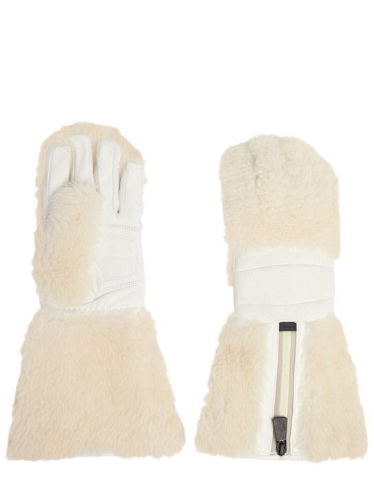 Moncler Grenoble: Shearling gloves - women_0 | Luisa Via Roma
