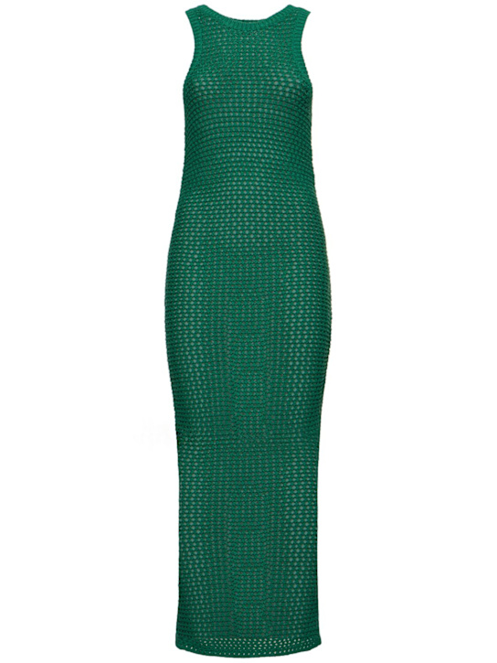St. Agni: Cotton crochet long dress - Green - women_0 | Luisa Via Roma