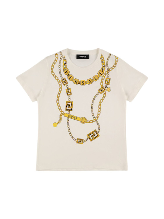 Versace: コットンジャージーTシャツ - kids-boys_0 | Luisa Via Roma
