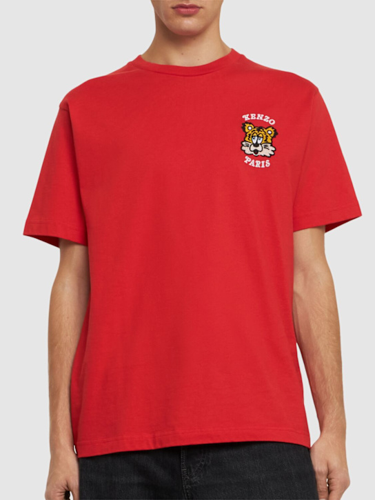 Kenzo Paris: Verdy embroidered cotton t-shirt - Deep Orange - men_2 | Luisa Via Roma