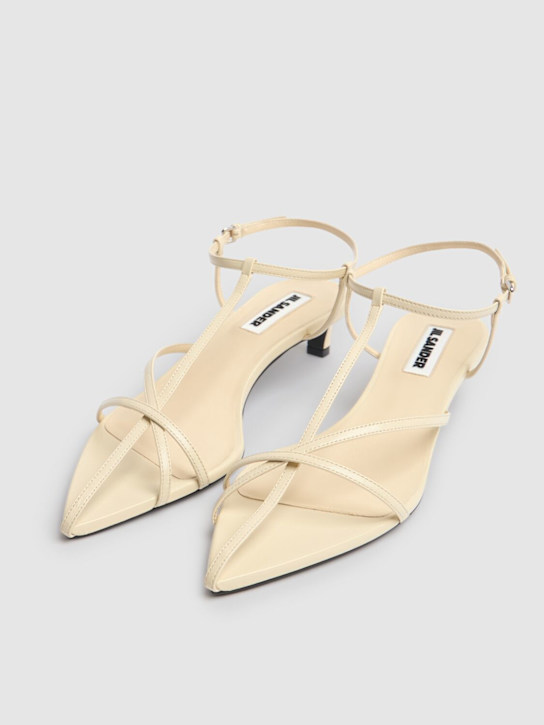 Jil Sander: 35mm Leather T-bar sandals - Off White - women_2 | Luisa Via Roma
