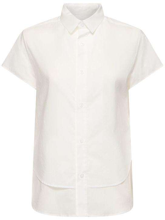 Yohji Yamamoto: Chemise manches courtes en coton doublé - women_0 | Luisa Via Roma