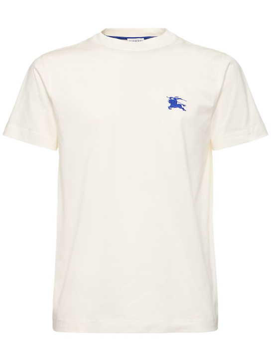 Burberry: Logo cotton jersey t-shirt - men_0 | Luisa Via Roma