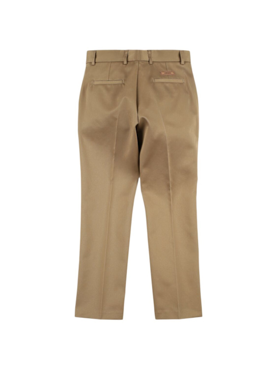 Versace: Pantaloni in gabardina di cotone - Sabbia - kids-boys_1 | Luisa Via Roma