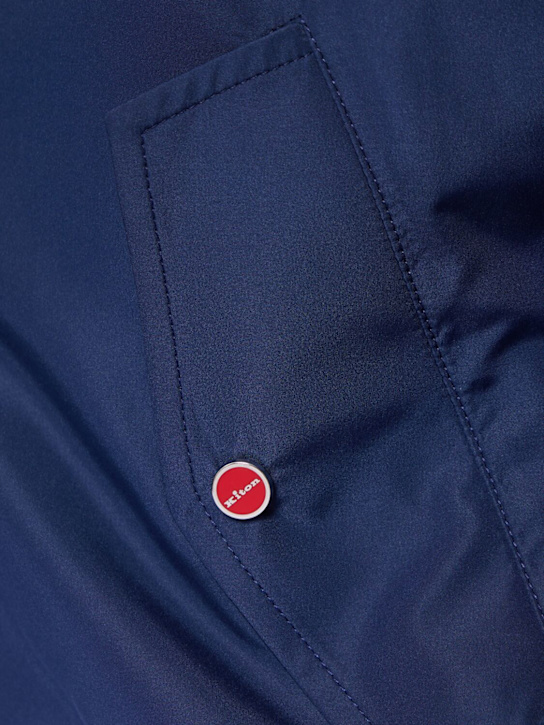 Kiton: Zipped nylon bomber jacket - Blue - men_4 | Luisa Via Roma
