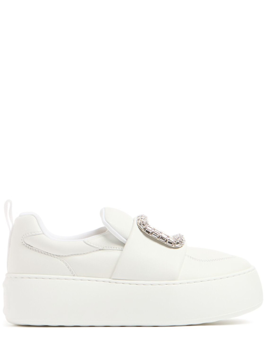 Roger Vivier: Puffy Choc leather sneakers - White - women_0 | Luisa Via Roma