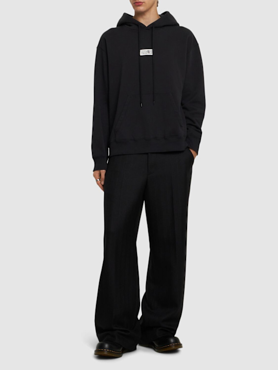 MM6 Maison Margiela: Washed cotton hoodie - men_1 | Luisa Via Roma
