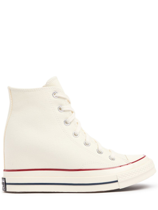 Converse: Chuck 70 Wedge HI sneakers - Khaki/Off White - women_0 | Luisa Via Roma
