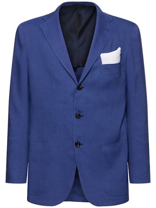 Kiton: Wool & linen jacket - men_0 | Luisa Via Roma