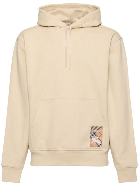 Burberry: Burberry Check label hoodie - men_0 | Luisa Via Roma