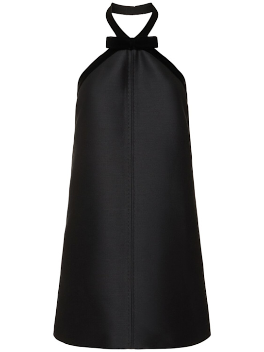 Tom Ford: Wool & silk crepe halter neck top - Black - women_0 | Luisa Via Roma