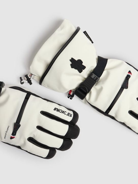 Moncler Grenoble: Logo padded nylon gloves - men_1 | Luisa Via Roma