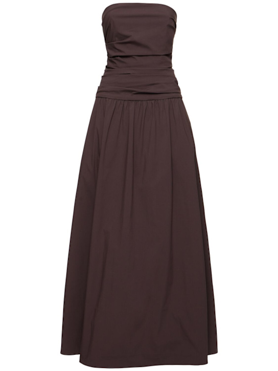 St. Agni: Strapless gathered long dress - women_0 | Luisa Via Roma