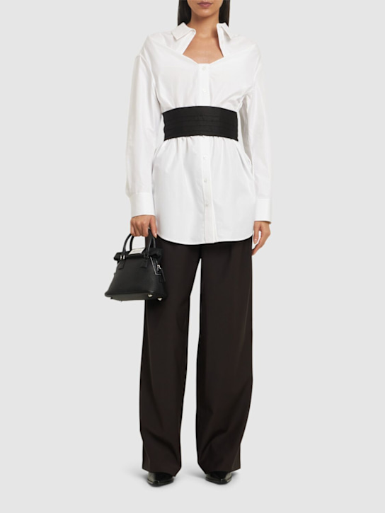 Alexander Wang: 弹力内嵌迷你衬衫连衣裙 - 白色 - women_1 | Luisa Via Roma