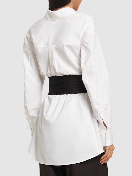 Alexander Wang: 弹力内嵌迷你衬衫连衣裙 - 白色 - women_2 | Luisa Via Roma