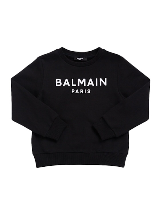 Balmain: コットンスウェットシャツ - kids-girls_0 | Luisa Via Roma
