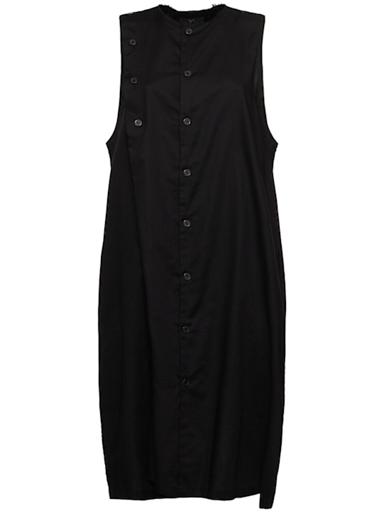 Yohji Yamamoto: Light cotton twill midi dress - women_0 | Luisa Via Roma