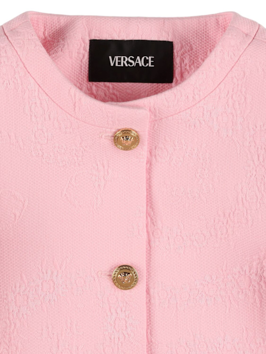 Versace: Giacca in cotone jacquard - Rosa - kids-girls_1 | Luisa Via Roma