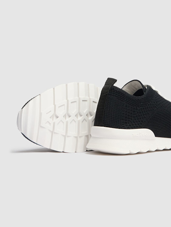 Kiton: Kitted low sneakers - Black - men_3 | Luisa Via Roma