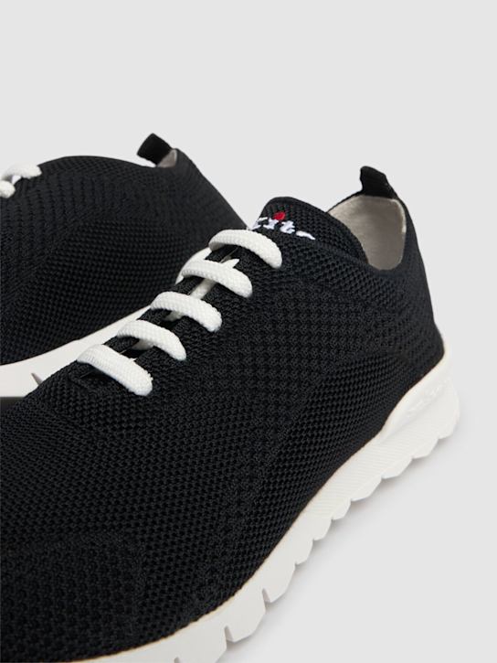 Kiton: Kitted low sneakers - Black - men_4 | Luisa Via Roma
