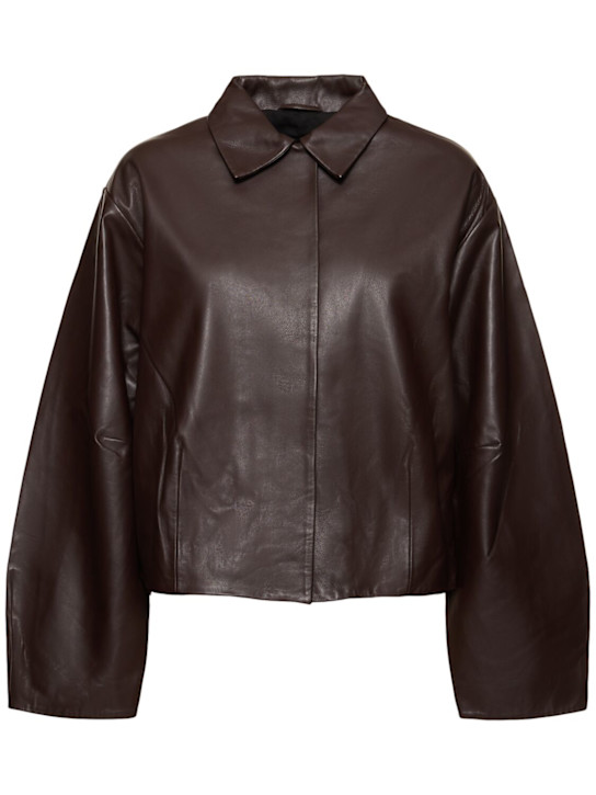 St. Agni: Cocoon leather jacket - women_0 | Luisa Via Roma