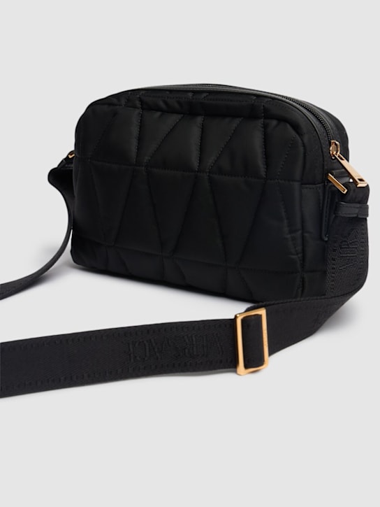 Versace: Borsa in nylon con logo - Nero - men_5 | Luisa Via Roma
