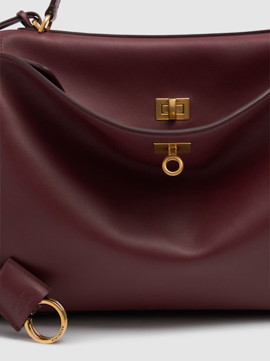 Balenciaga: Medium Rodeo leather shoulder bag - Dark Burgundy - women_3 | Luisa Via Roma
