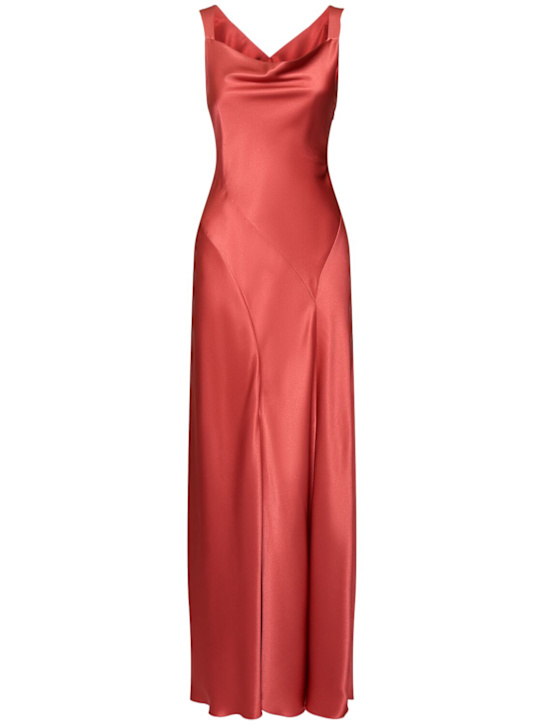 Satin long dress - Thumbnail 1
