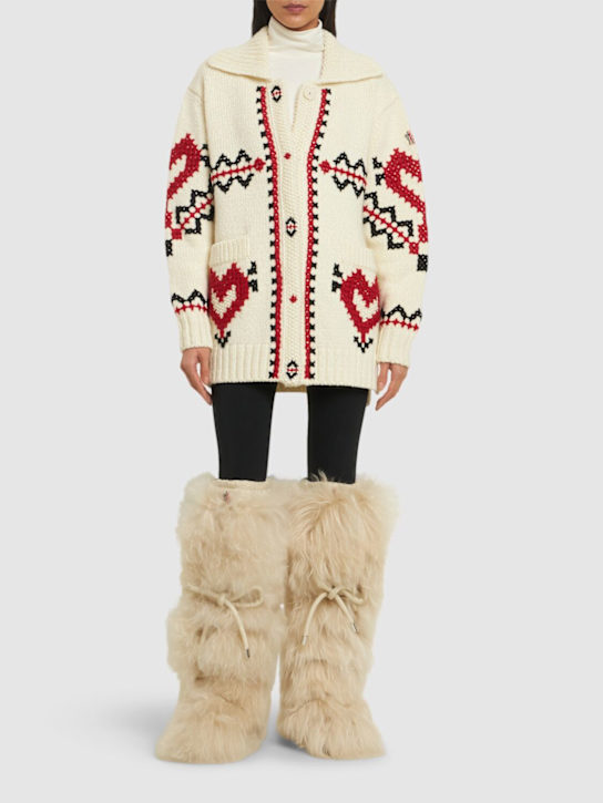 Moncler Grenoble: Wool blend cardigan - women_1 | Luisa Via Roma