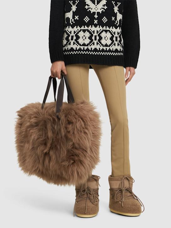 Moncler Grenoble: Caradoc shearling tote bag - women_1 | Luisa Via Roma