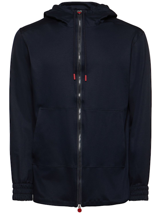 Kiton: Cotton zip hoodie - men_0 | Luisa Via Roma