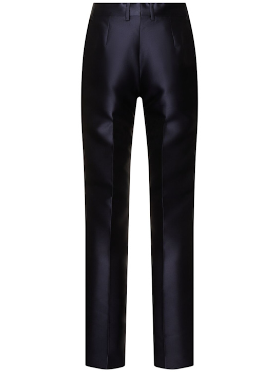 Alberta Ferretti: Mikado slim pants - Navy - women_3 | Luisa Via Roma