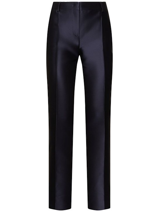 Alberta Ferretti: Mikado slim pants - Navy - women_0 | Luisa Via Roma