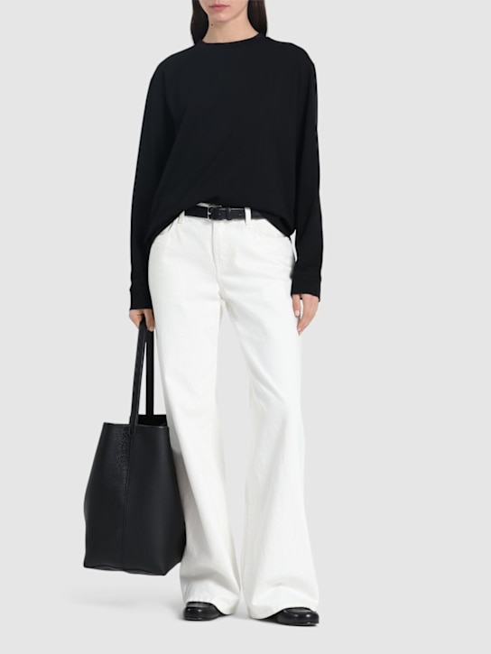 The Row: Ciles long sleeve cotton jersey t-shirt - Black - women_1 | Luisa Via Roma