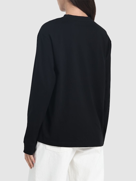 The Row: Ciles long sleeve cotton jersey t-shirt - Black - women_2 | Luisa Via Roma